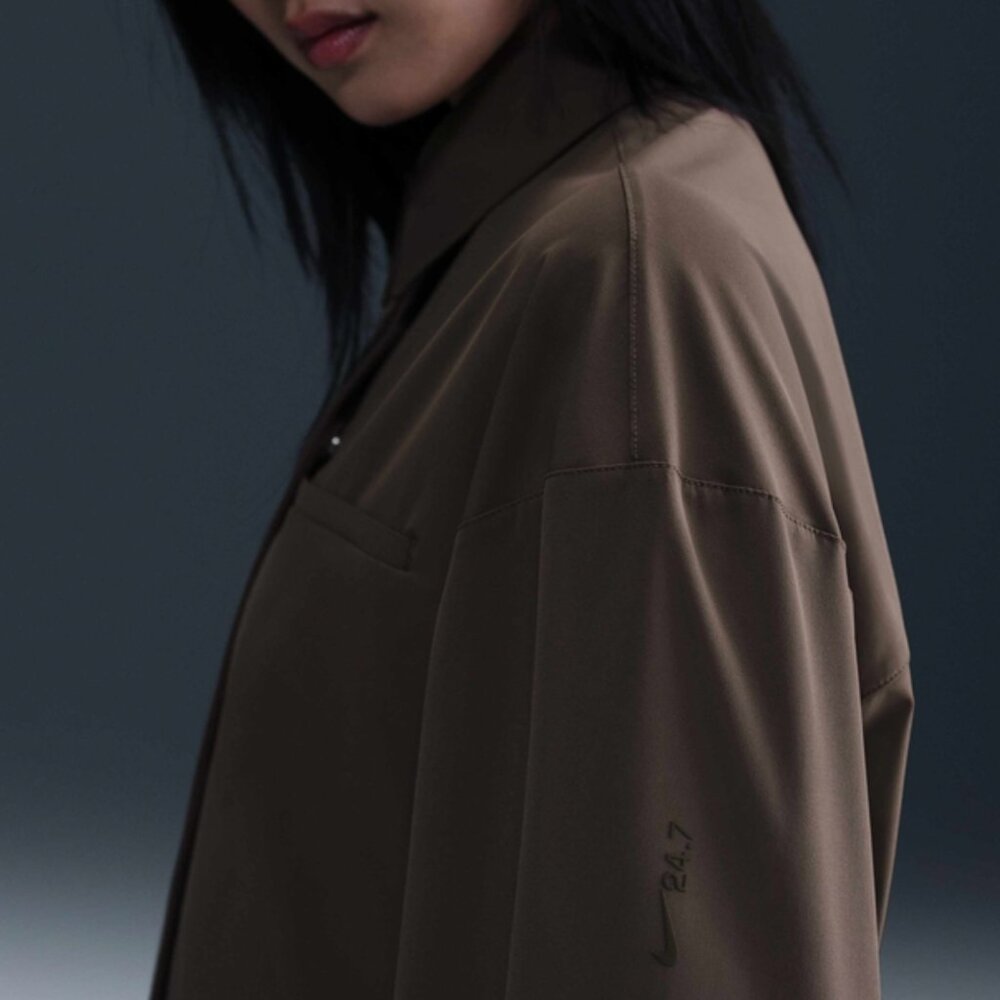 NWT NIKE $130 PerfectStretch Women's Dri-FIT Oversized Long-Sleeve Top Brown M - Picture 6 of 11
